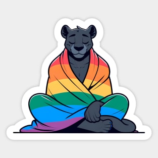 Comfy Womfy Furry Pride Panther LGBTQ Rainbow Sticker